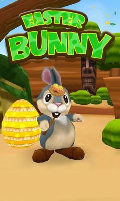Easter bunny. Rabbit frenzy: Easter eggs storm