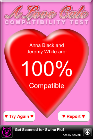 A Love Calc: Compatibility Test - Тест на совместимость, позволяет анализир...