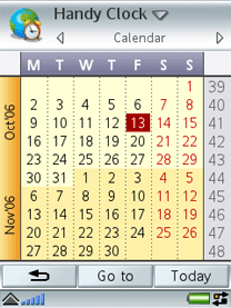Handy Clock программа для Symbian UIQ 3.0: Календарь
