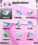 Pink Glossy Nokia E90 Theme Free Flash Lite Screensaver