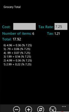 Grocery Calculator