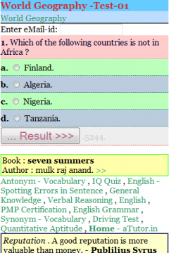 World Geography Quiz 1