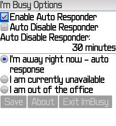 I'mBusy SMS, PIN, and Email AutoResponder, v.1.13