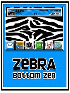 Zebra in Blue Bottom Zen 9630/Tour Theme