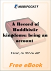 A Record of Buddhistic kingdoms for MobiPocket Reader