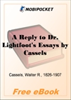A Reply to Dr. Lightfoot's Essays for MobiPocket Reader