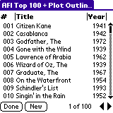 AFI Top 100 + Plot Outlines