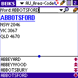 BEIKS Australian Postal Codes Reference for Palm OS