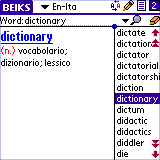 BEIKS English-Italian Dictionary for Palm OS