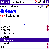 BEIKS English-Romanian Bidirectional Dictionary for Palm OS