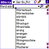 BEIKS German-English Dictionary for Palm OS