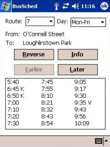 BusSched for Pocket PC
