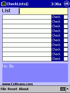 CEBeans CheckLists