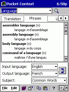 Pocket Context English/French, Pocket PC, SH3