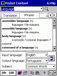 Pocket Context English/Portuguese, Pocket PC, SH3