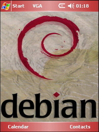 Debian in gray VGA Theme for Pocket PC