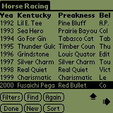 Horse Racing for HanDBase 2001