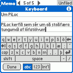 Icelandic PiLoc for Palm OS