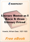 Literary Boston as I Knew It for MobiPocket Reader
