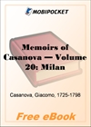 Memoirs of Casanova, Volume 20: Milan for MobiPocket Reader