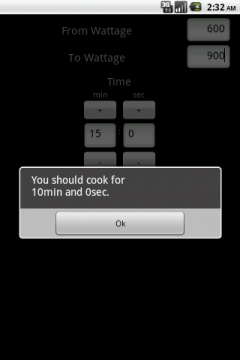 Microwave Oven Cooking Time Converter