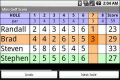 Mini Golf Score