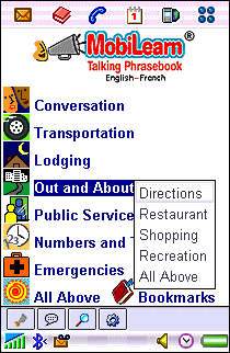 MobiLearn Talking Phrasebook, English-French
