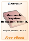 Oeuvres de Napoleon Bonaparte, Tome 2 for MobiPocket Reader
