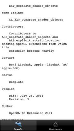 OpenGL Extensions Viewer for iPhone/iPad