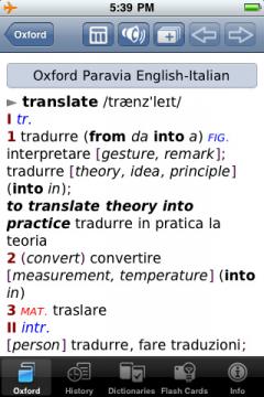 Oxford Paravia Italian - English Dictionary for iPhone