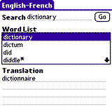 PocketDict English - French for Palm