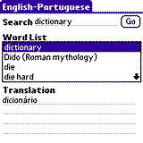PocketDict English - Portuguese  for Palm