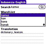 PocketDict Indonesian - English for Palm