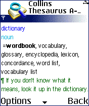 PowerDic Collins Thesaurus A-Z for Series 60