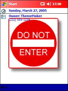 Road Sign Do Not Enter Theme for Pocket PC