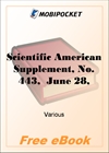 Scientific American Supplement, No. 443, June 28, 1884 for MobiPocket Reader