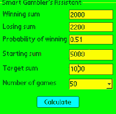 Smart Gambler's Calculator for Pocket PC