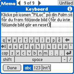 Swedish PiLoc for Palm OS