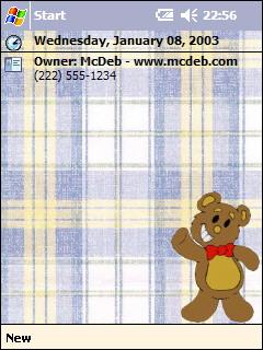 Teddy on Plaid Theme for Pocket PC