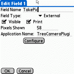 Treo Camera Plugin for HanDBase (Palm OS)