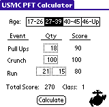 USMC Physical Fitness Test Calc