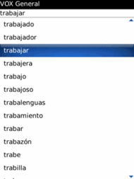 VOX General Spanish Dictionary and Thesaurus (BlackBerry)