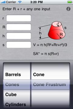 Volume Calculator (iPhone)
