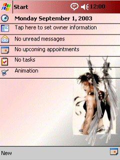 Winged goth girl Theme for Pocket PC