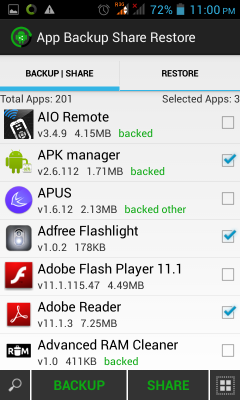 App Backup Share Restore