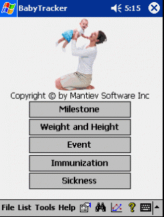 BabyTracker for Pocket PC 2002
