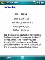 IBE BackUp for Pocket PC