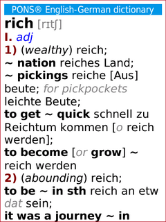 PONS Advanced English dictionary for Blackberry Storm