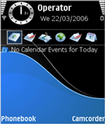 Elegant Black & Blue Curves Nokia e90 Theme