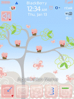 Blackberry Flip ZEN Theme: Butterflies and Cupcakes Animated